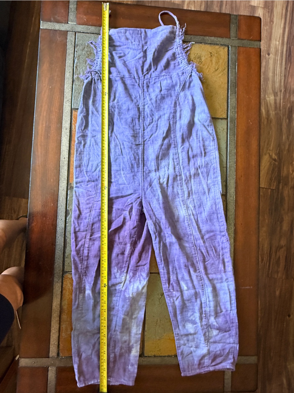 Pale purple ombre out from under raw hem romper outdoor Y2K preppy small cotton